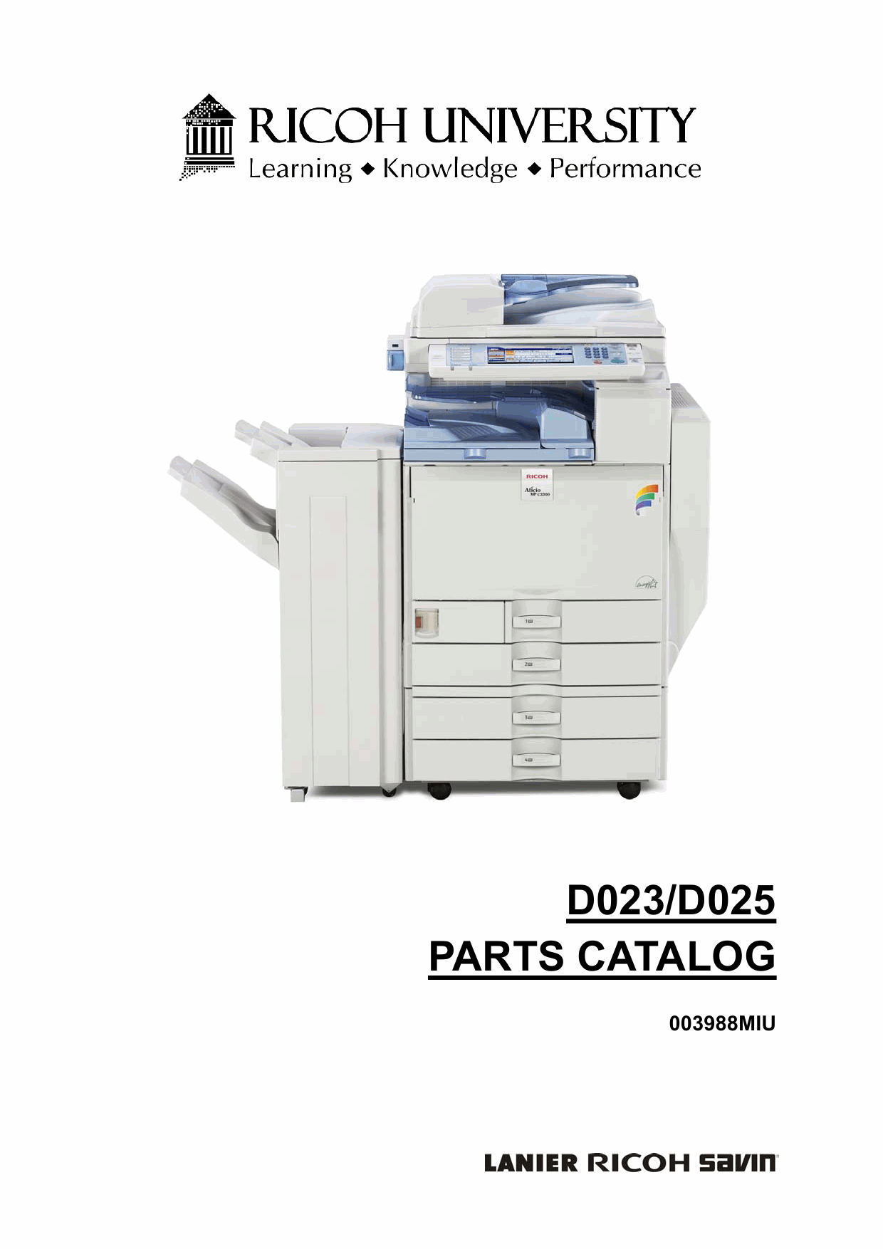 RICOH Aficio MP-C2800 C3300 D023 D025 Parts Catalog-1